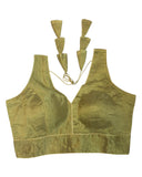 Bright Gold - Crushed Tissue Saree / Lehenga Blouse - With Cups - Margin to loosen - UK Stock - AF2341 C 1224