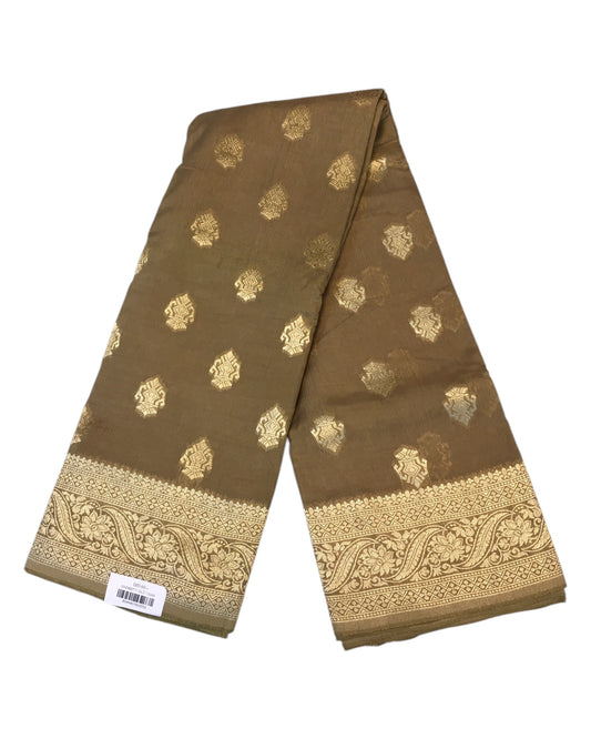 Gold - Traditional Handloom Banarasi Sari / Saree - with Blouse Piece - SN2402 11TY24