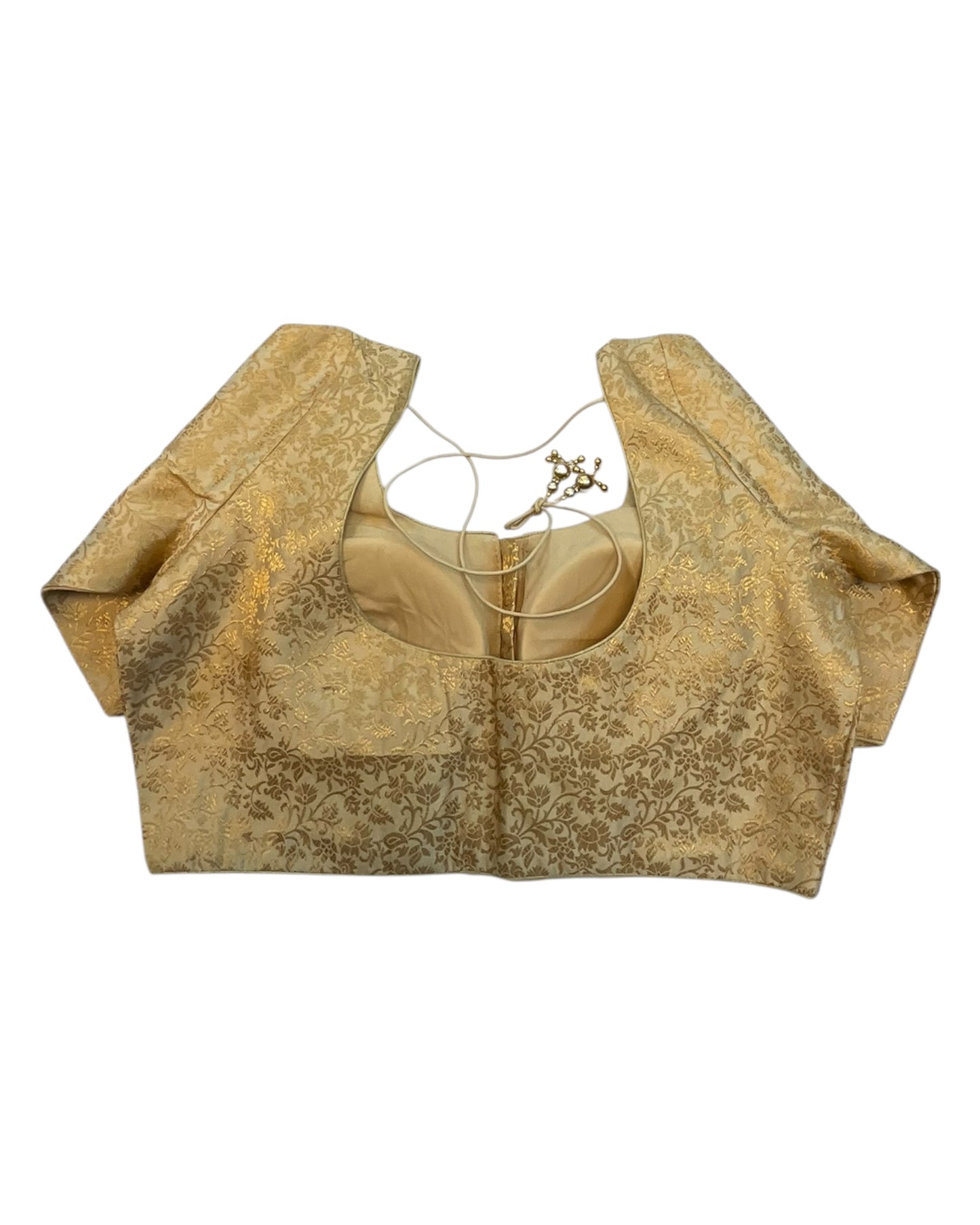 38" & 42" - Gold - Banarasi Brocade Saree / Lehenga Blouse -UK Stock - Quick Dispatch - X1126 01A25