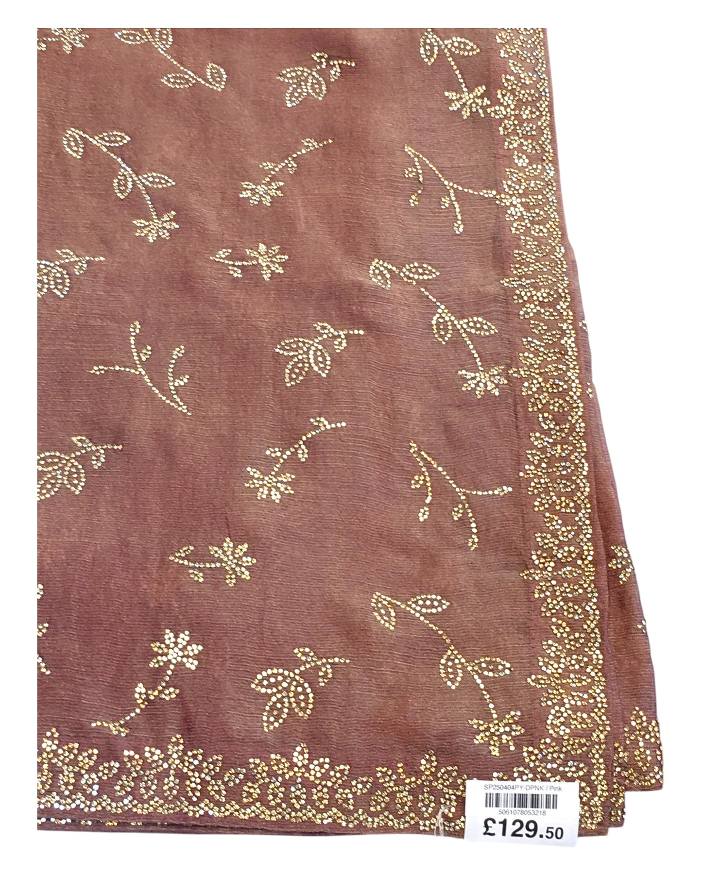 Dusty Pink - Chiffon Crepe - Party Wear Embroidered Saree with Blouse Piece - SP2504004 PY