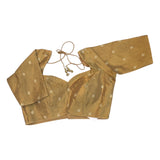 36" Bust (UK 10) Dark Gold - Crushed Banarasi Brocade Saree / Lehenga blouse - Can be let out to size 12 - VFJ259 01H25