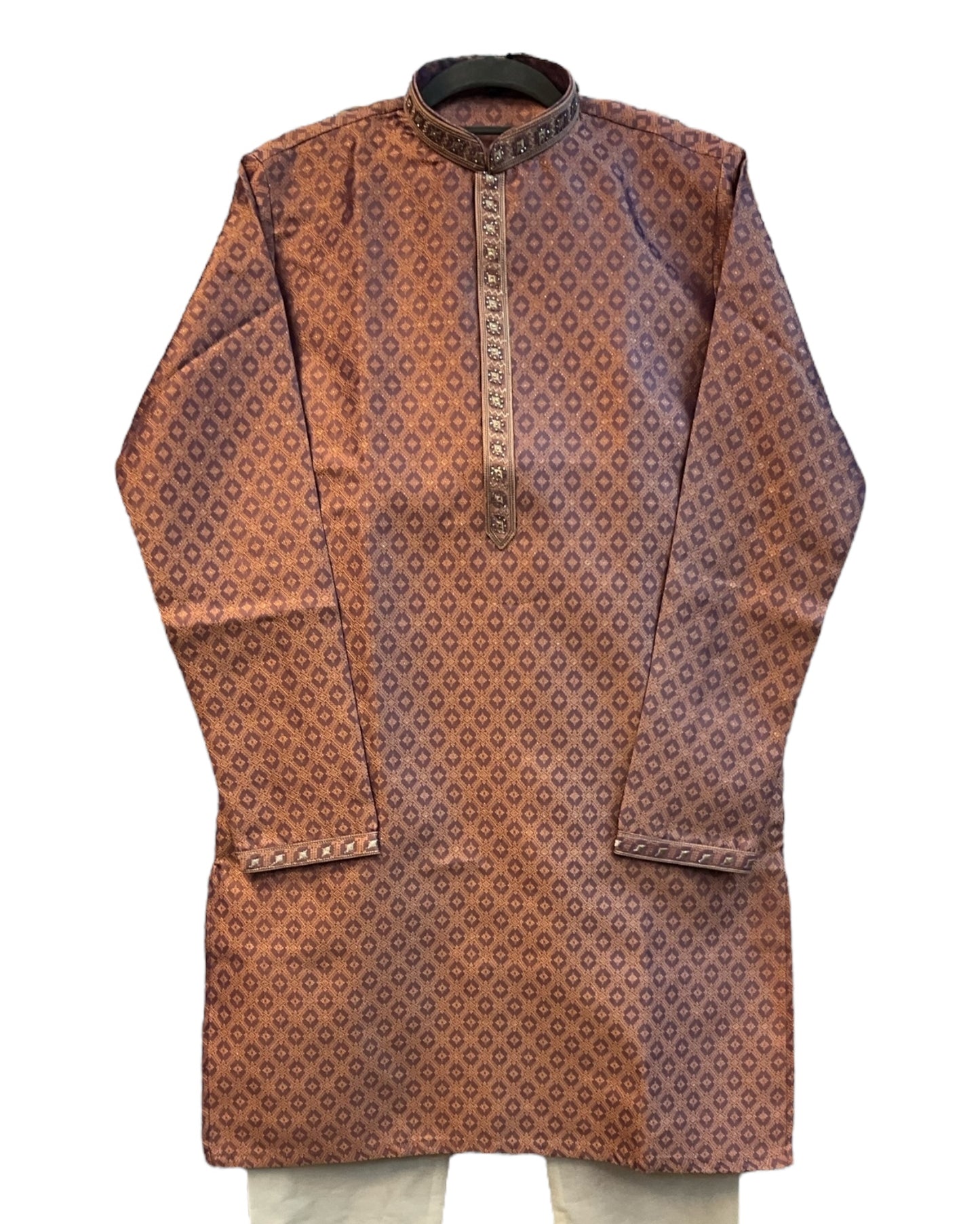 Pink - Banarasi Handloom Brocade Mens Indian Kurta set - UK Stock - Weddings / Walimas , Sangeet, Diwali, Eid, Mehndi / Henna - VEE2433 VR