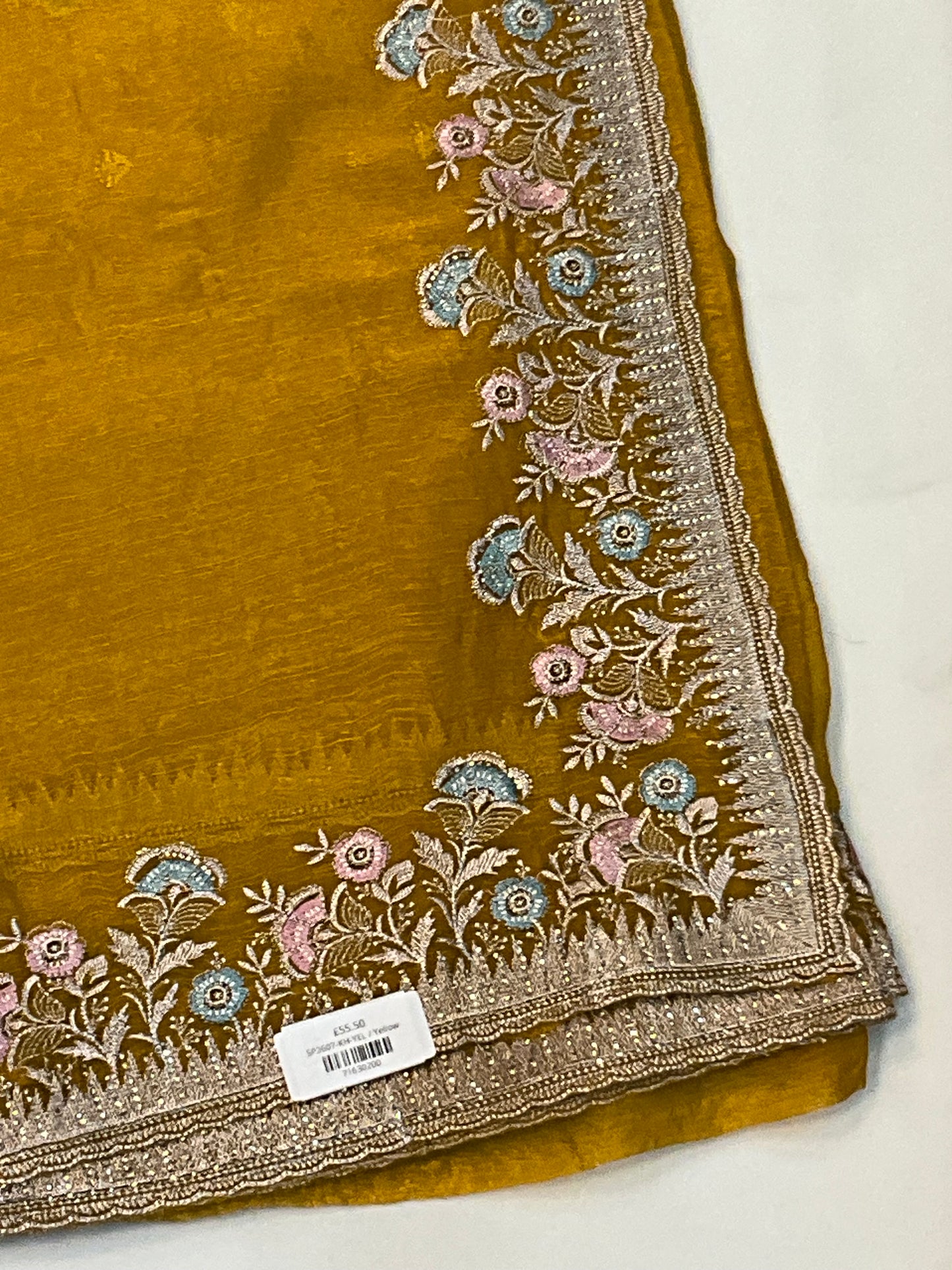 Haldi Yellow - Fancy Party Saree with Blouse Piece - UK stock - 24hr Dispatch - SP2607 KH