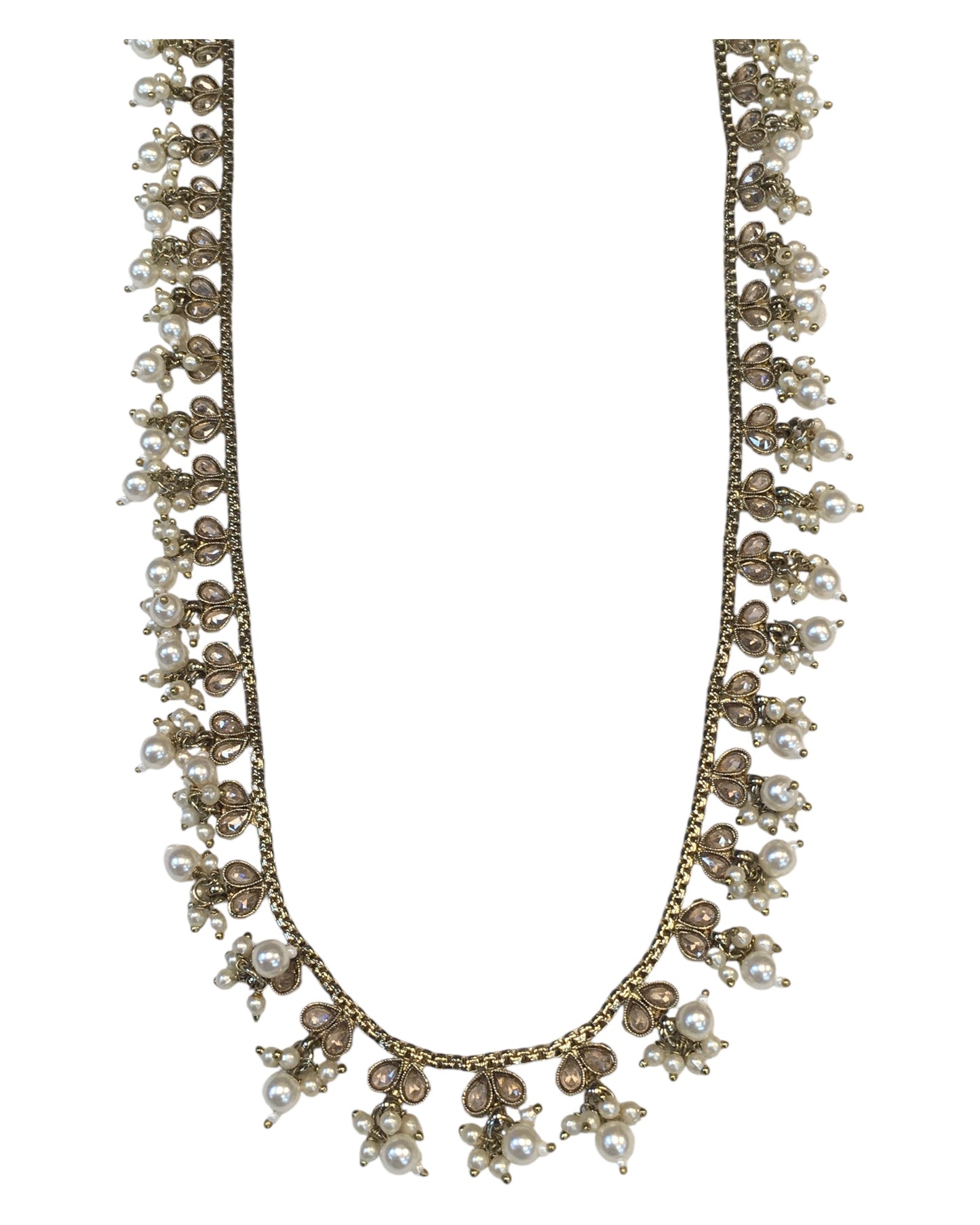 Antique Gold & Pearls - Antique Gold Finish Long Necklace set - Bollywood - Weddings - NIR853 11KP24