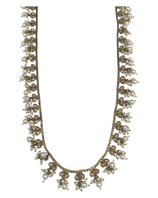 Antique Gold & Pearls - Antique Gold Finish Long Necklace set - Bollywood - Weddings - NIR853 11KP24