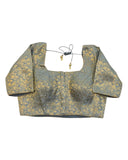 38" & 42" - Grey - Banarasi Brocade Saree / Lehenga Blouse -UK Stock - Quick Dispatch - X1126 01A25