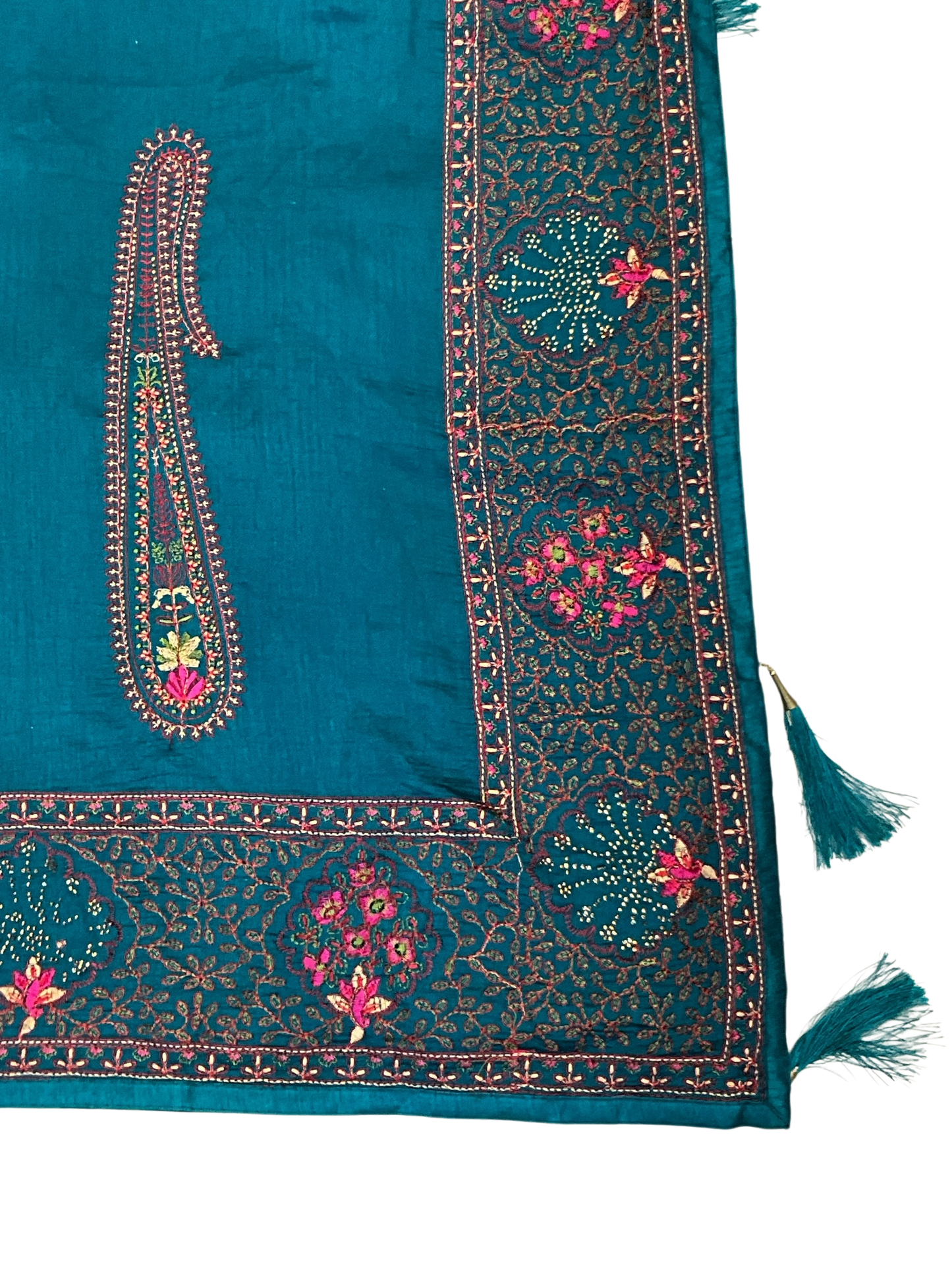 Turquoise Blue - Classic Saree with Thread Work and Blouse Piece - UK stock - 24hr Dispatch - RS2505 VY
