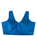Blue - Silky Saree blouse with cups, Sleeveless - 38" - UK Stock - Quick Delivery - RNK - R722A-KY