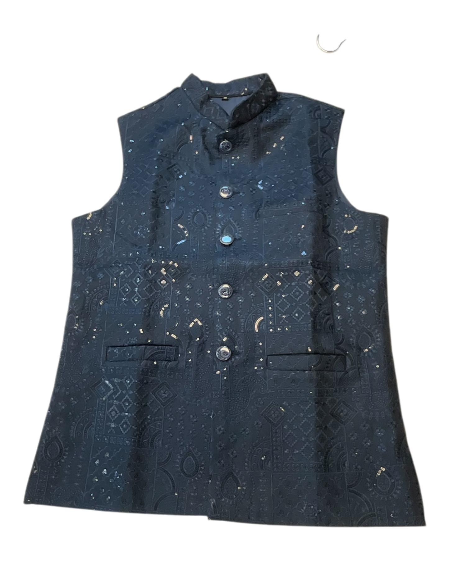 Navy Blue - Rich All Over Embroidered - Mens Indian Waistcoat - UK Stock - 24 hr Dispatch - KCS4088 06VV26