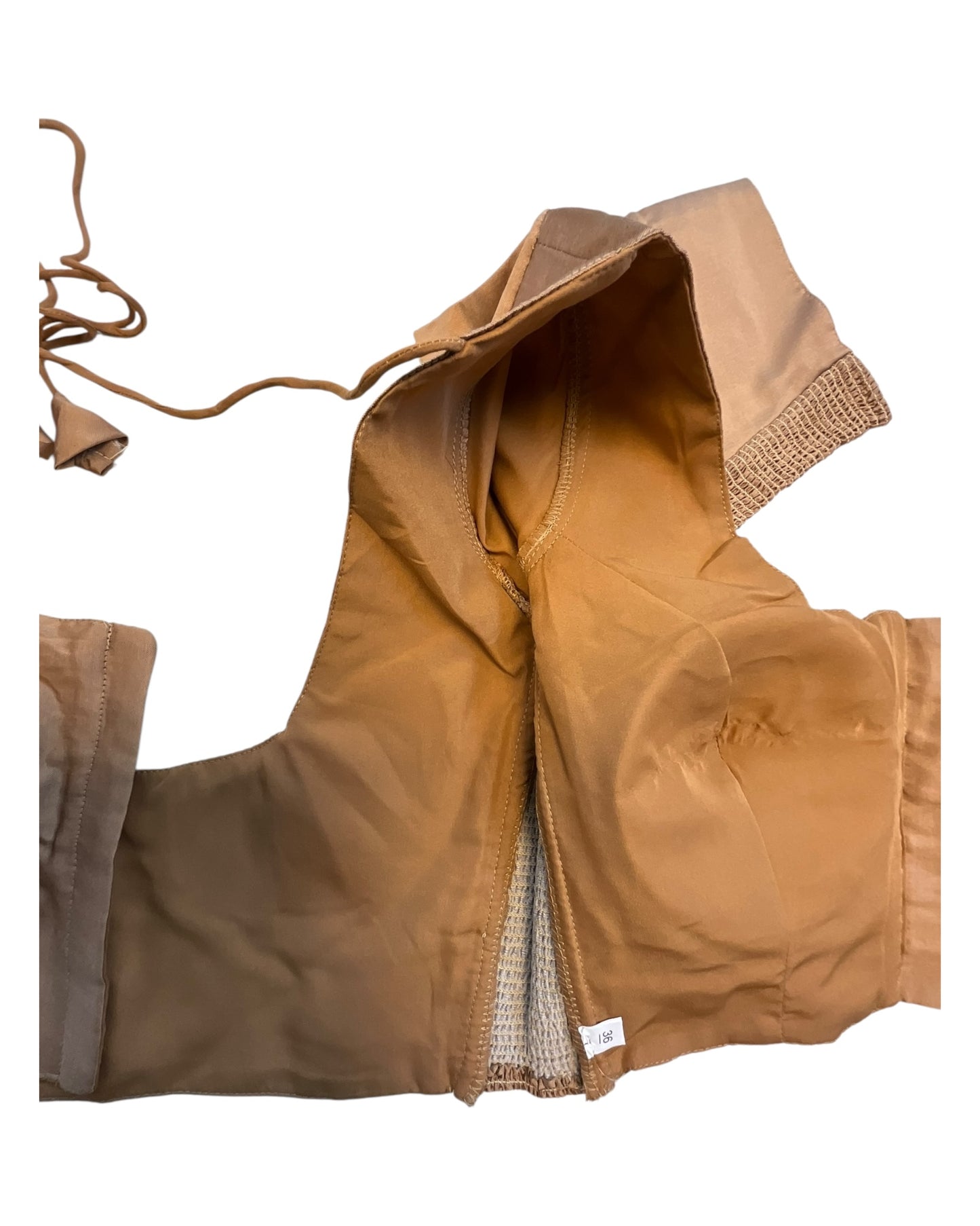 Light Brown - HYBRID Silky Saree blouse - With Elastic on both side for Great fit - Size 36",38", 40" S M L - VAM1216 Ap