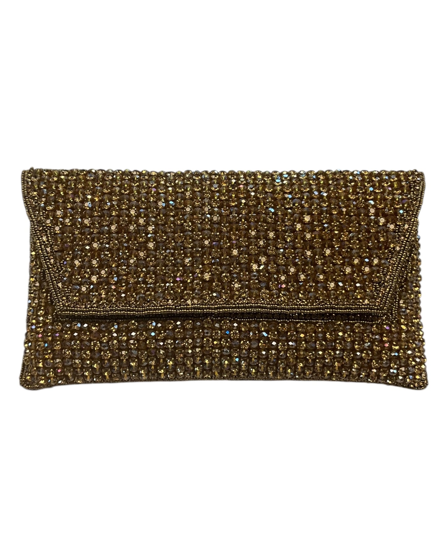 Dark Gold Finish - Rich Hand Embroidered Clutch Bag / Handbag - AKB235 05KP25