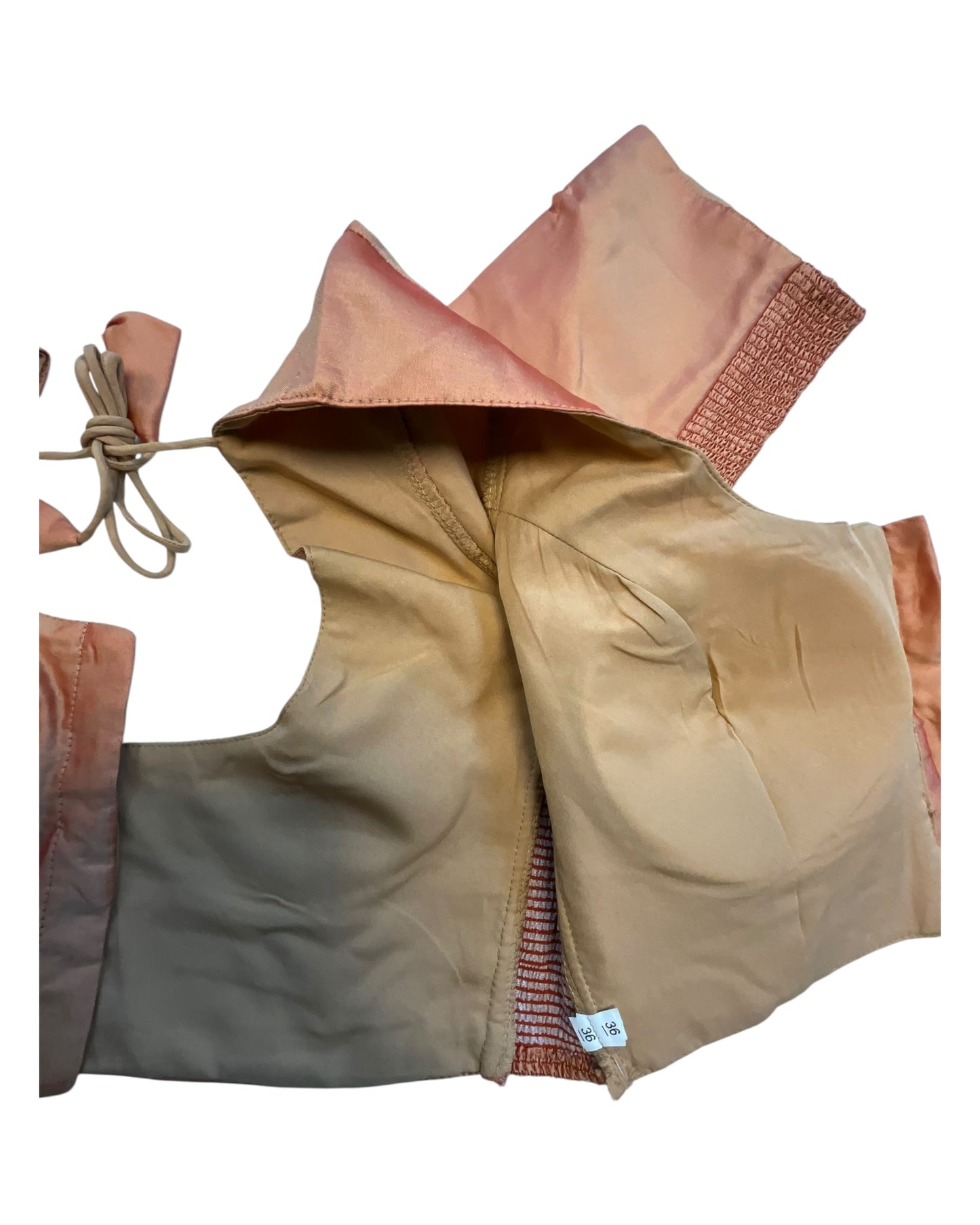 Peach - HYBRID Silky Saree blouse - With Elastic on both side for Great fit - Size 36",38", 40" S M L - VAM1216 Ap
