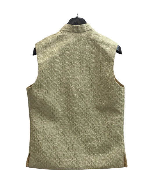 Sage Green - Rich Lucknowi Sequins Mens Waistcoat - Bollywood - KCS4013 VH 0324