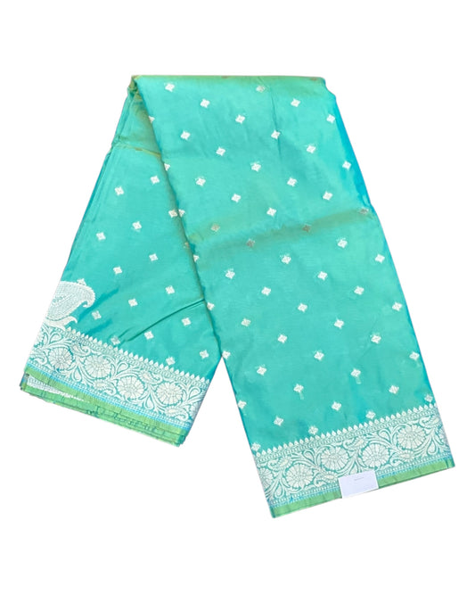 Sea Green - Classic Banarasi Soft Silky Saree with Blouse Piece - UK stock - 24hr Dispatch - UST2501 VT