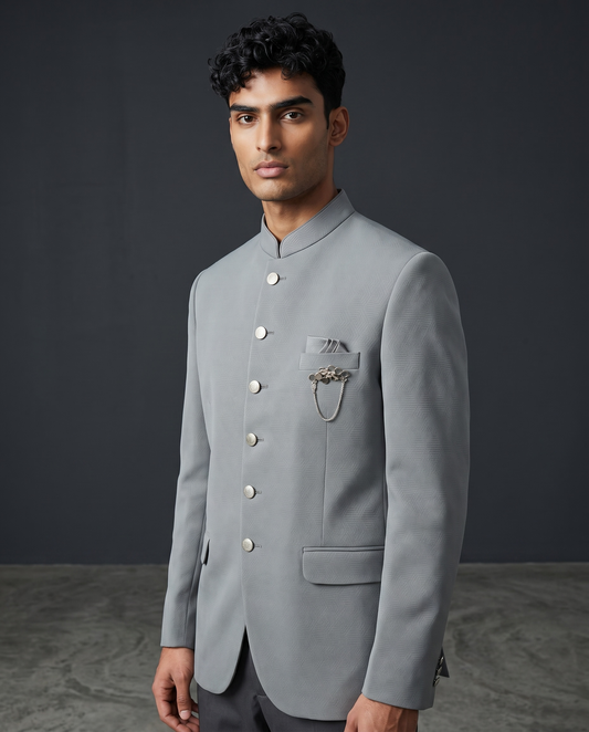 Size 42" Chest - Pastel Pista / Sea Green - PREMIUM Slim Fit Mens Jute BandhGala / Prince / Chinese Collar Jacket - Fantastic Fit - CS2604 TA