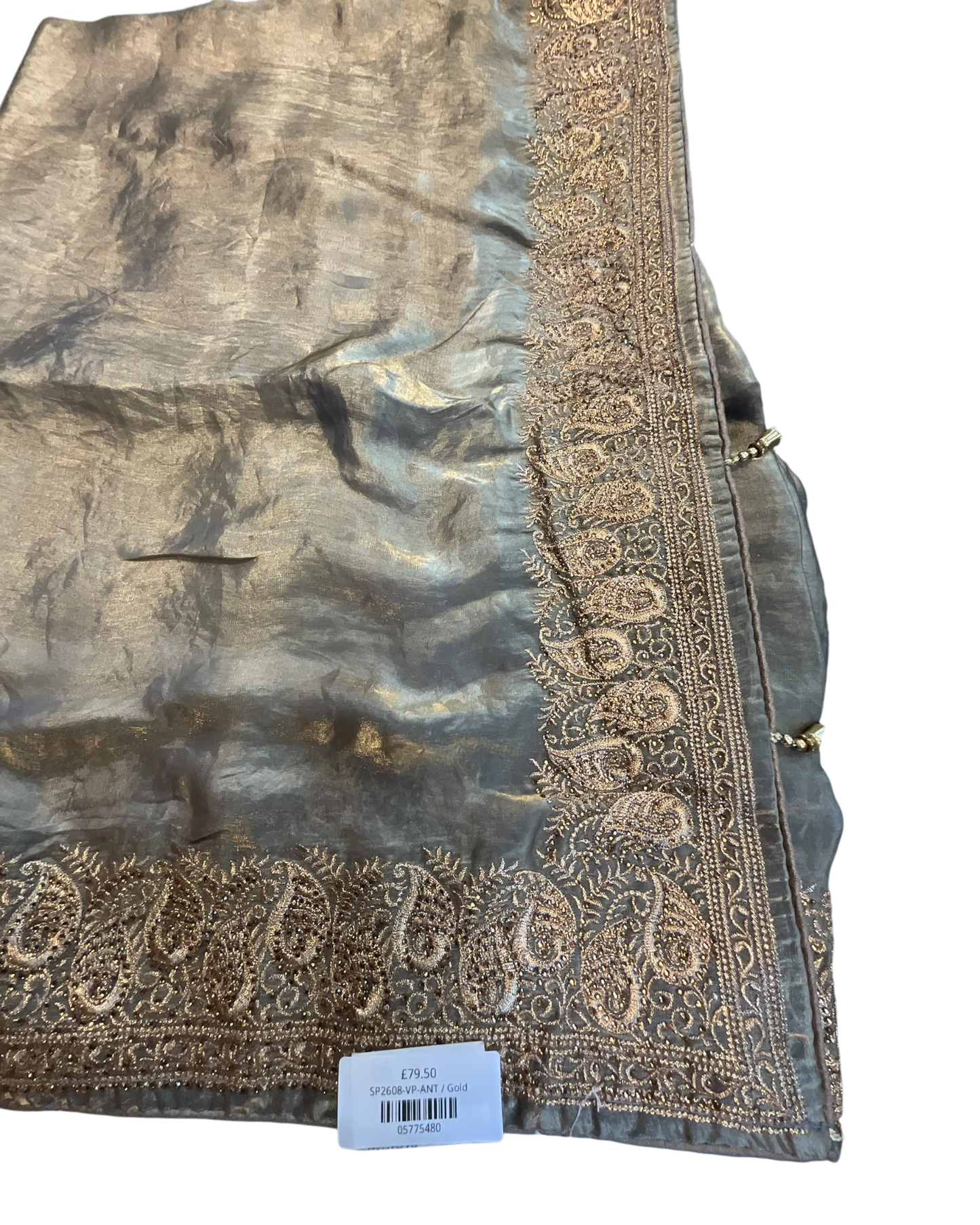 Antique Gold - Fancy Party Saree with Blouse Piece - UK stock - 24hr Dispatch - SP2608 VP