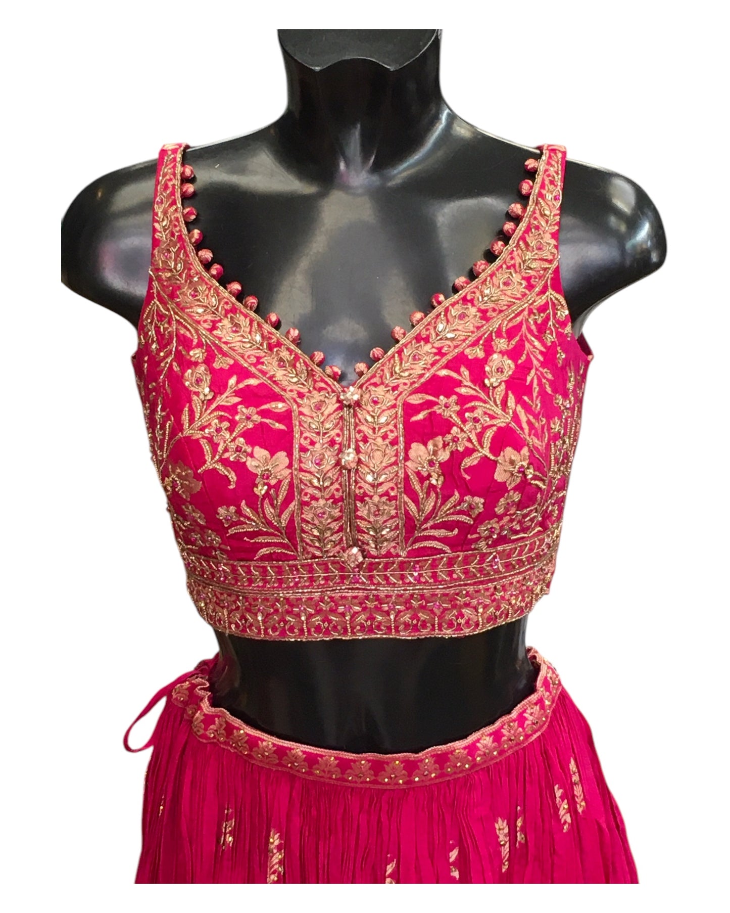 Fuchsia - Designer Ready Made Lehenga Set - Size 10 (12) UK Stock - 24h Dispatch - HINA  KVP 0425