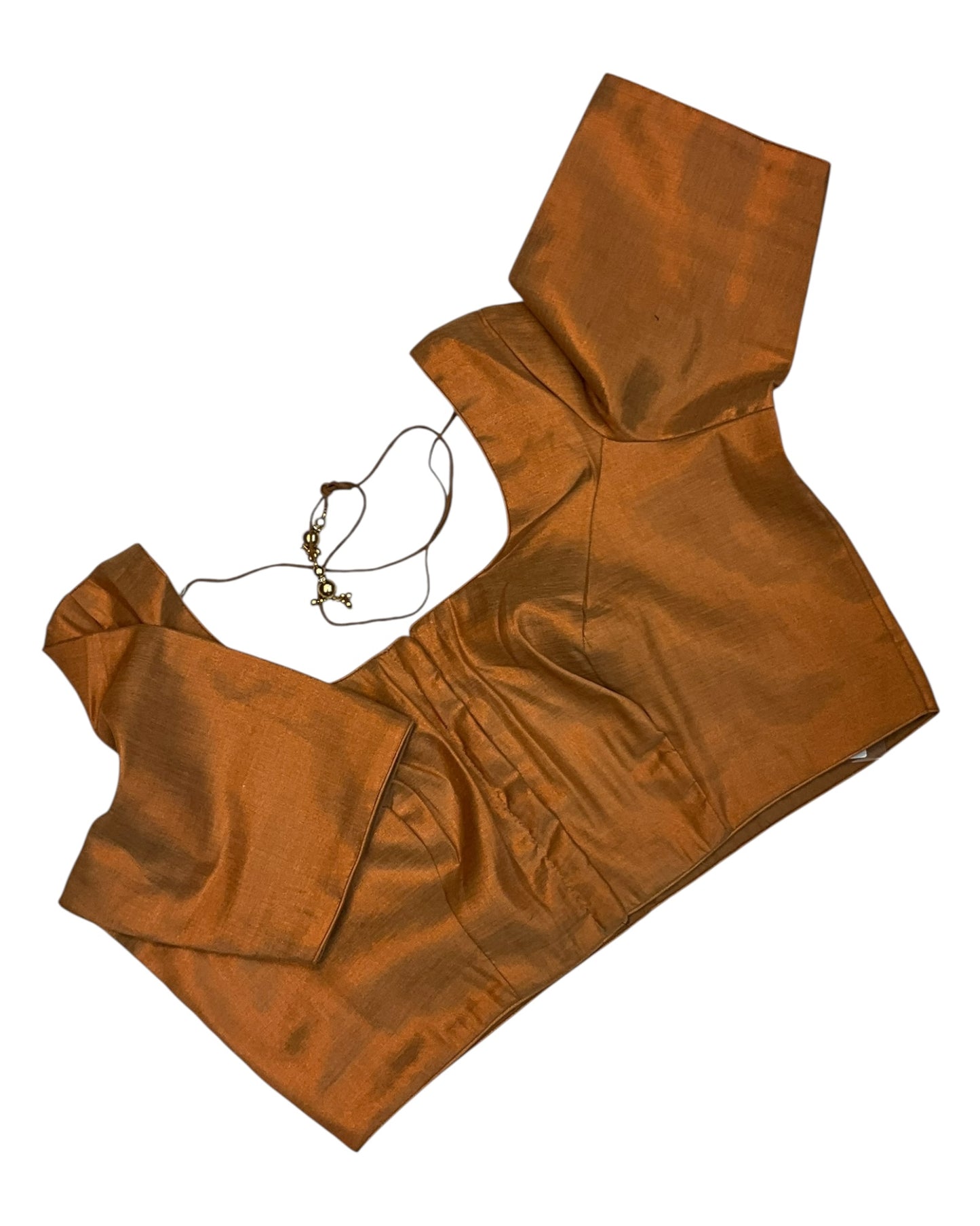 Copper Brown - Silky Saree blouse - UK Stock - Next Day / 2-3 Days Delivery - Size 34"-46" - XS, S, M, L, XL, XXL - VFL289 R