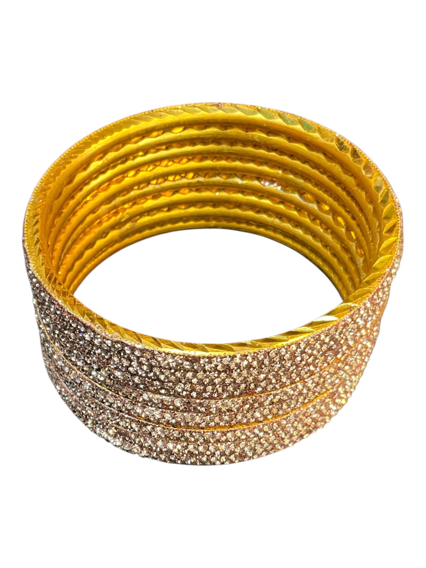 Rose Gold - Set of 8 Stone Bangles - M to XXL - HAN2601 07Ka26
