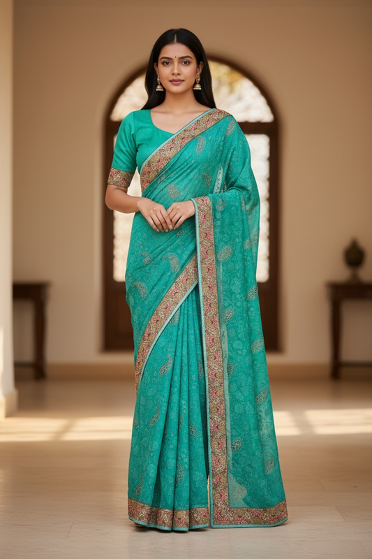 SALE - BollywoodParty - Party wear designer chiffon saree - SEP8416PC