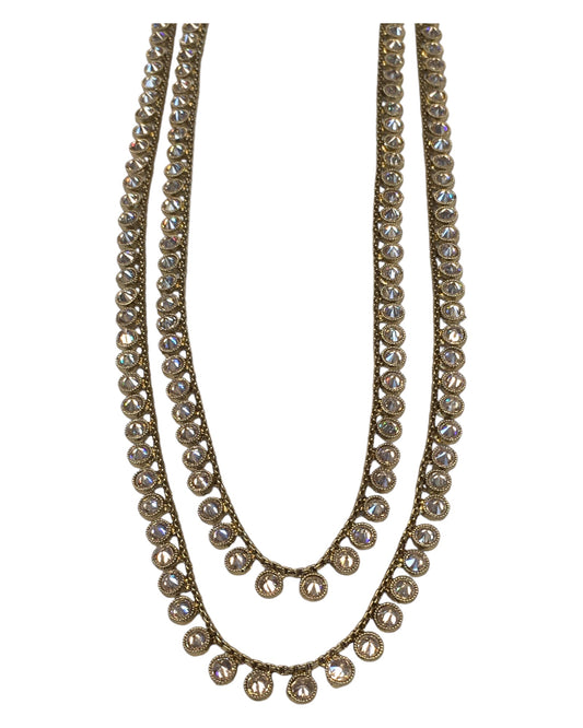 Antique Gold & Stones - Antique Gold Finish Long Necklace set - Bollywood - Weddings - AE2419 11KP24