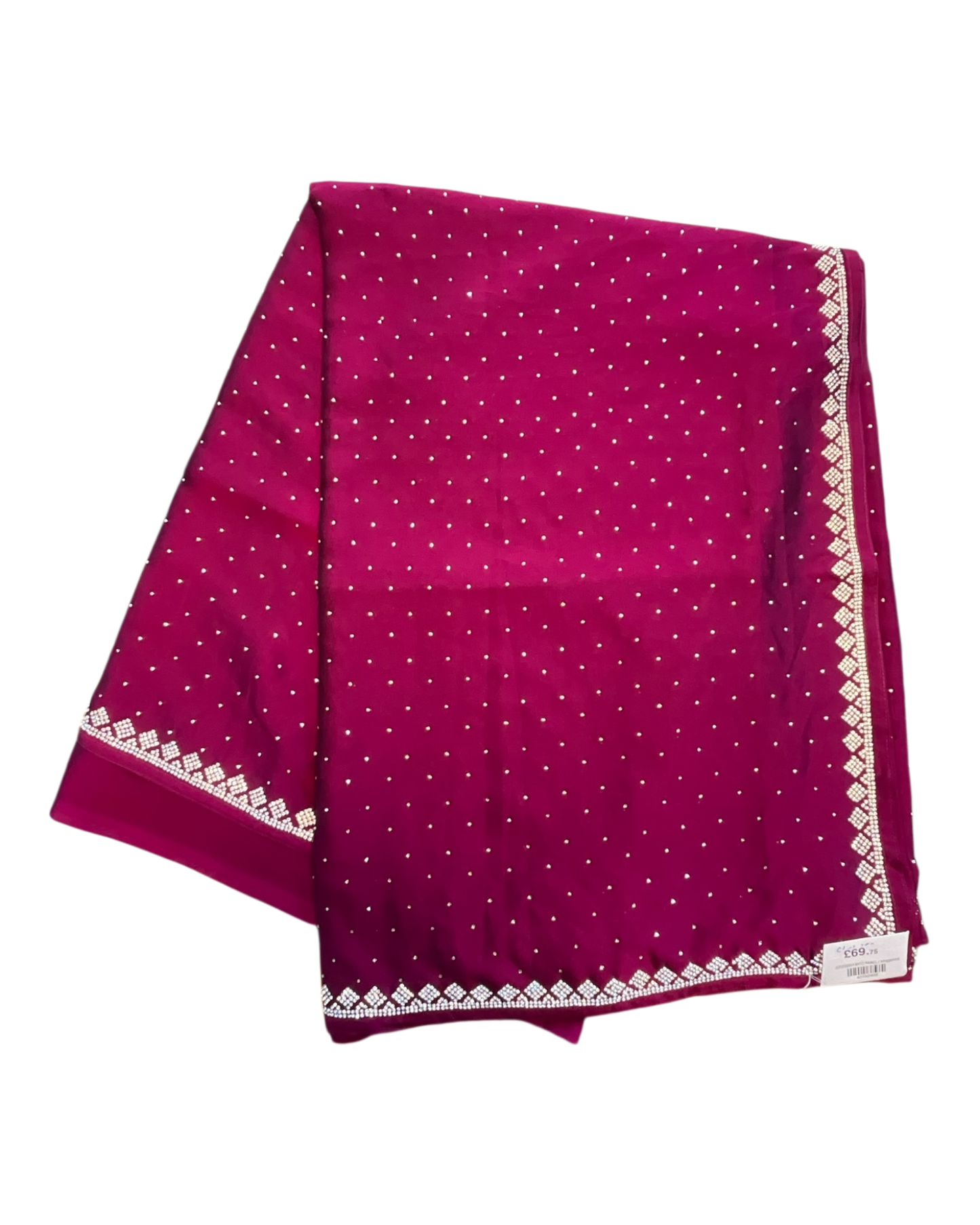 Magenta - Fancy Embroidered Saree with Blouse Piece - UK stock - 24hr Dispatch - SP250614 KC