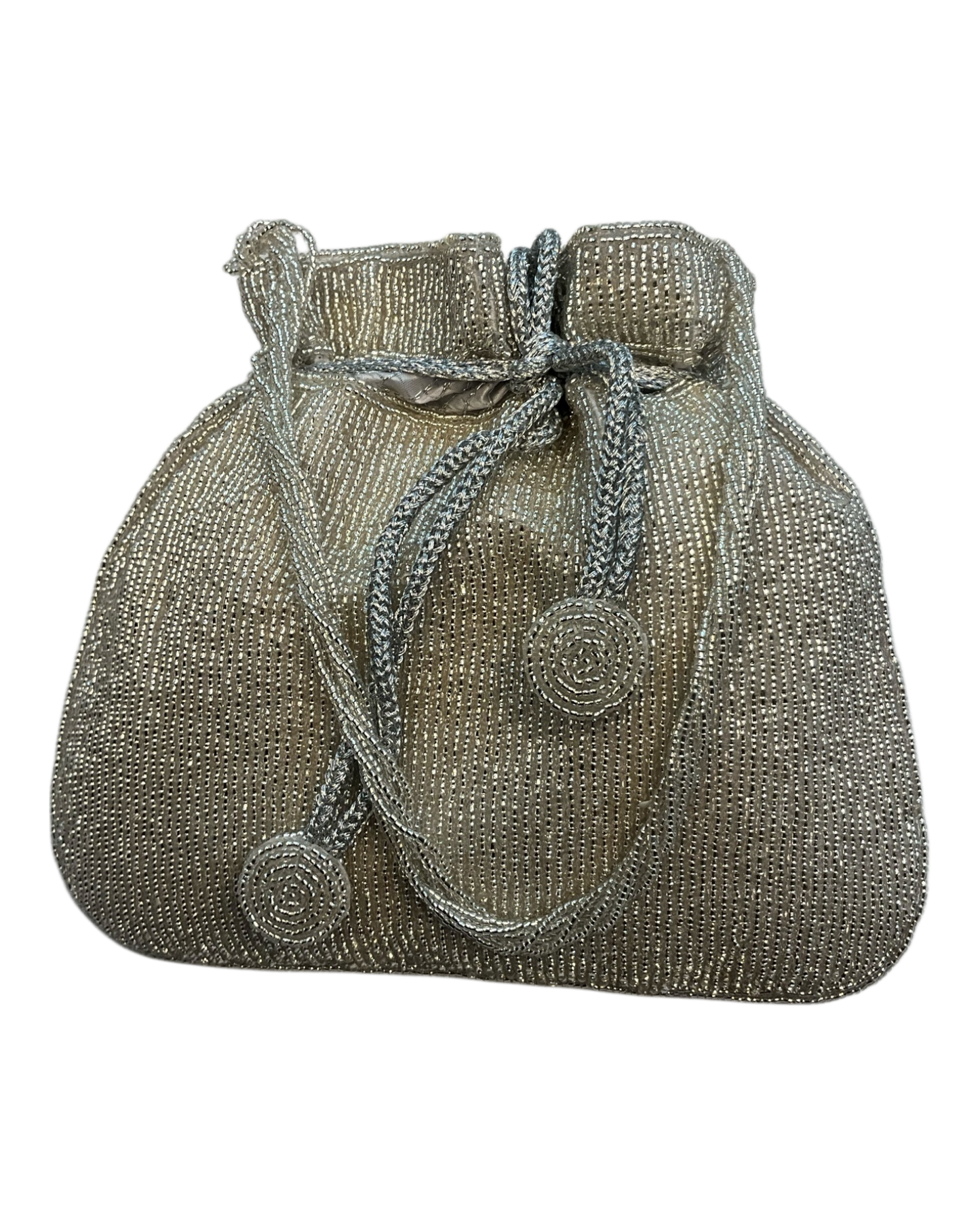 Silver - Rich Hand Embroidered Potli Bag / Handbag -Bollywood / Weddings - AKB282 11KJ25