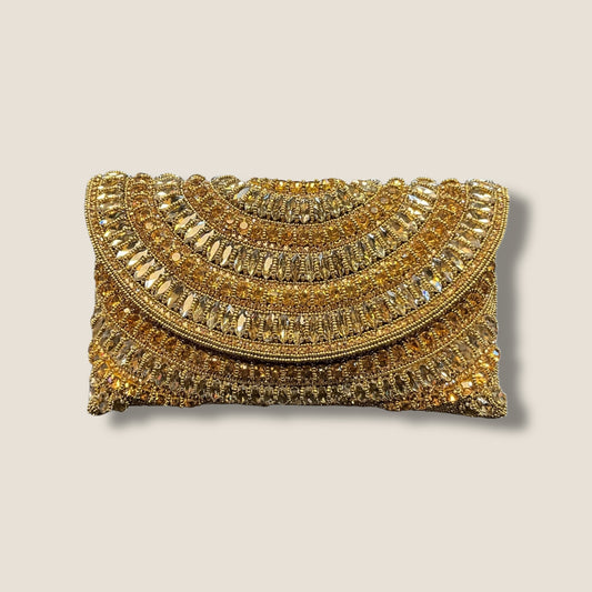 Dark Gold - Rich Hand Embroidered Clutch Bag / Handbag -Bollywood / Weddings - AKB238 05KP25