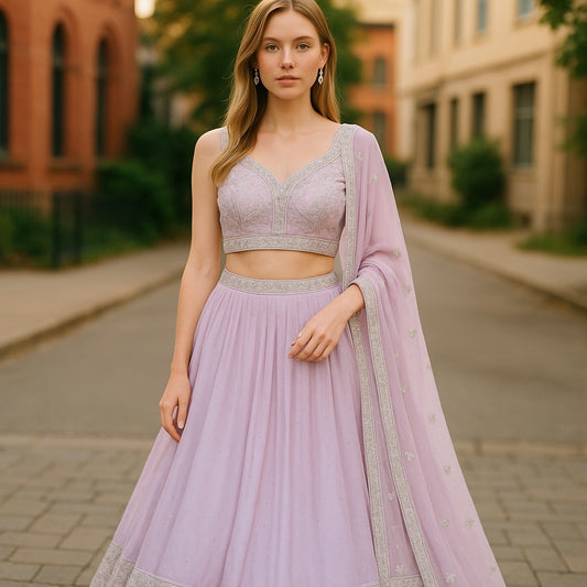 Size 12 / 38" Bust - Baby Pink - Ready Made Lehenga Set - UK Stock - 24h Dispatch - KTC241103 ? 1124