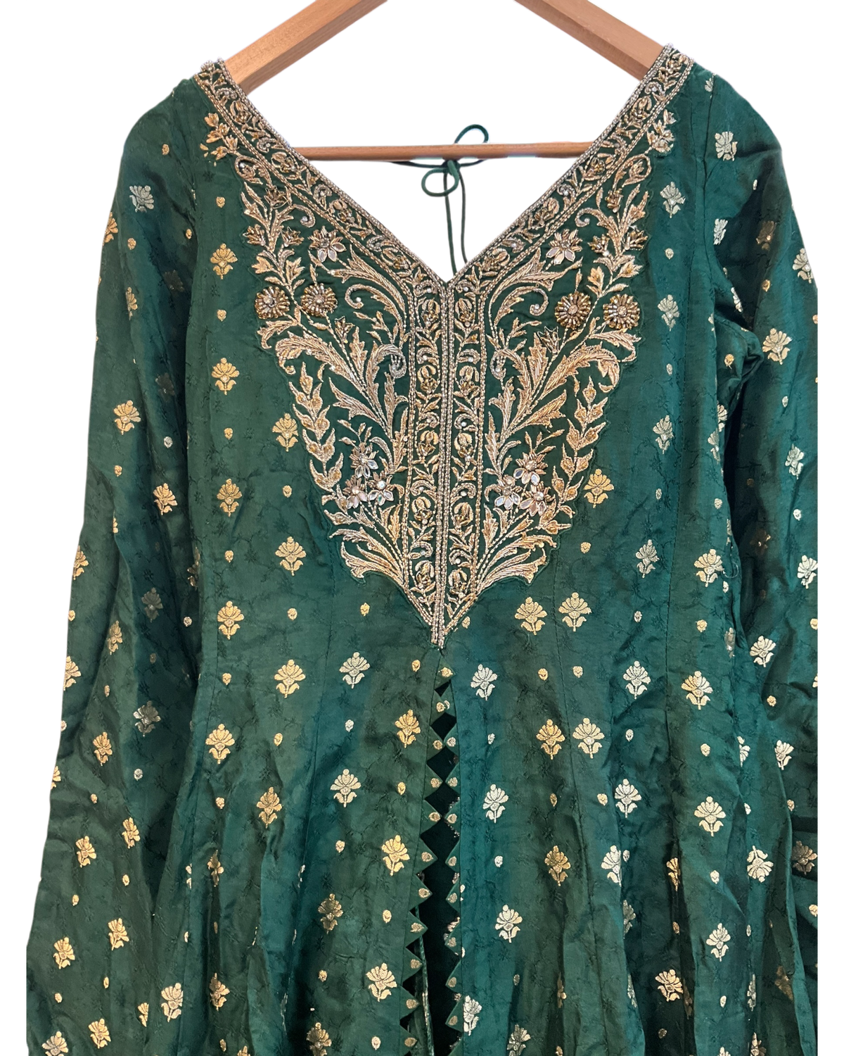 UK 10 / 36" - Forest Green - Designer Ladies Sharara / Palazzo / Anarkali Trousers Suit - UK Stock - Sangeet / Henna / Weddings - VMK Aradhya 04AY26