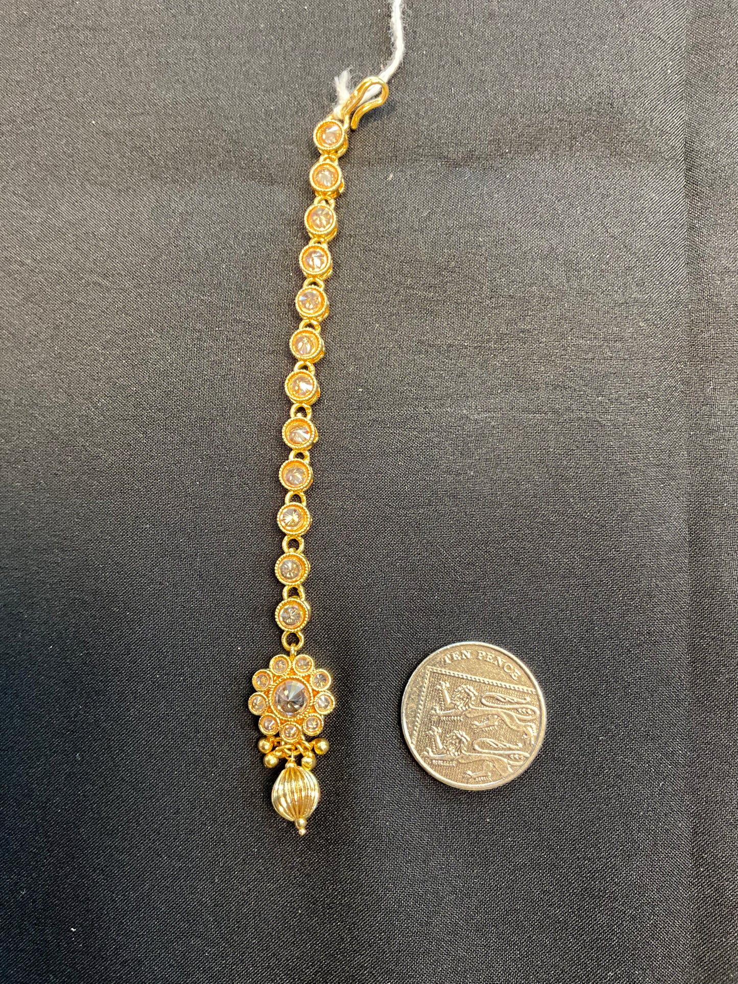 Gold / Neutral - Gold Finish Small Size Tika Head Piece - Indian Ladies Fashion Jewellery - AE2436 11Vp24 - Prachy Creations