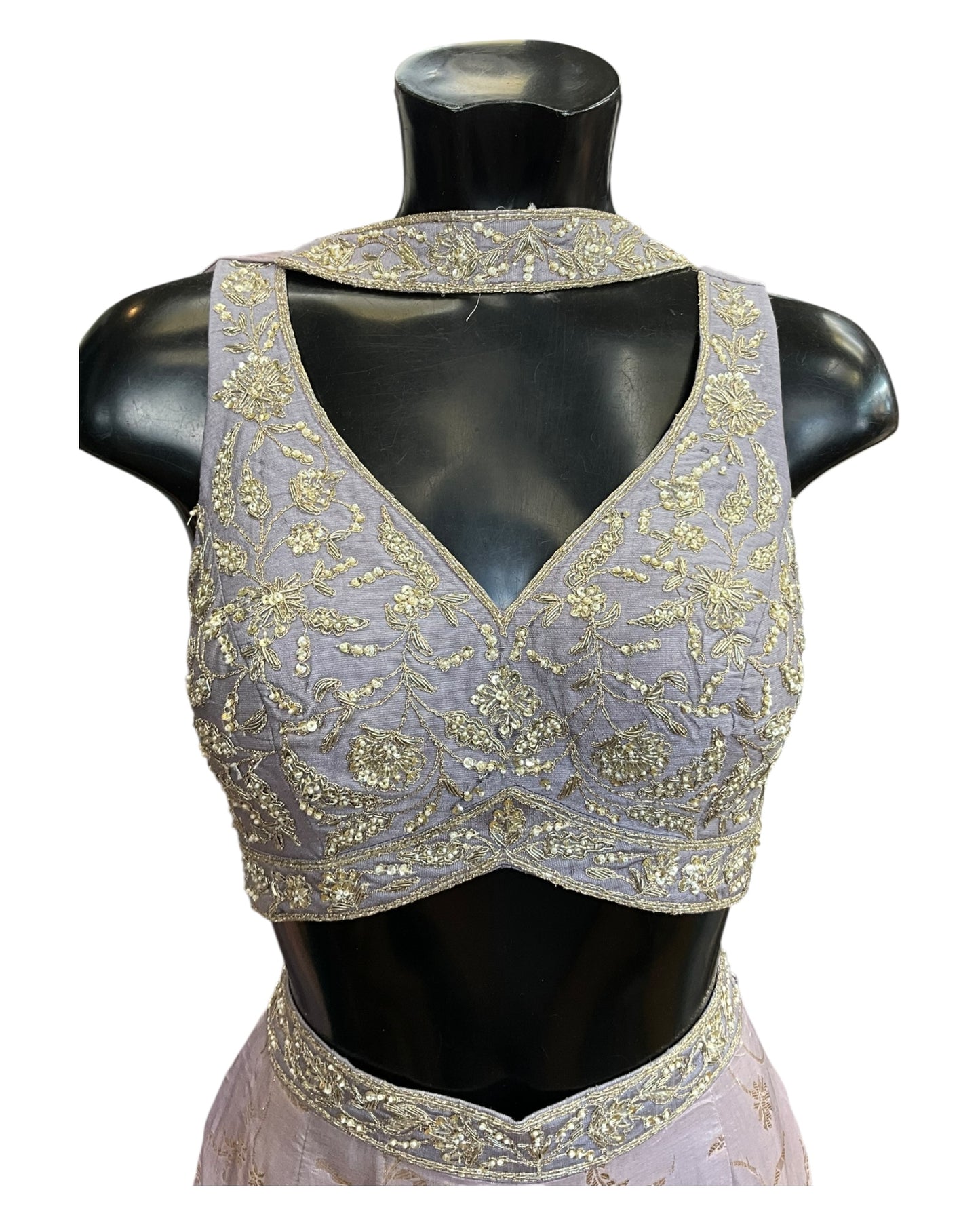 Pastel Lilac - Designer Ladies Short Top Palazzo Trousers Suit - Size 12 (38") - VMK Rohini RP