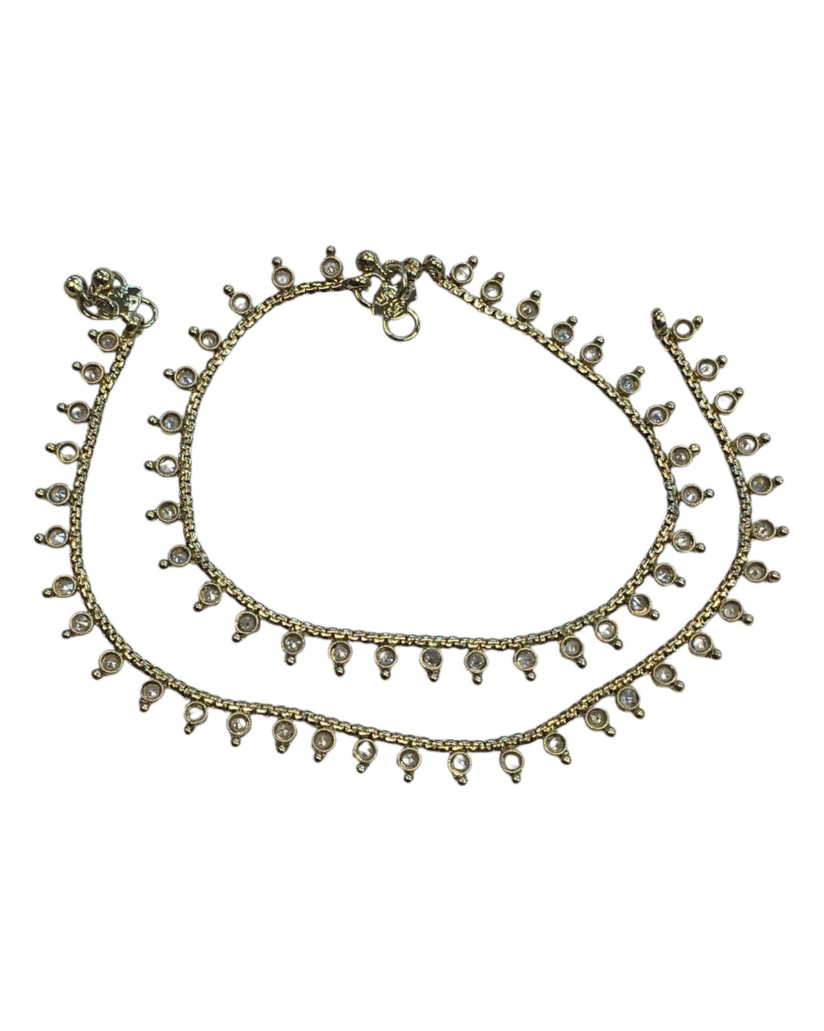 Antique Gold Finish - Ankle Chain / Payal / Paazeb - Fashion Jewellery - Bollywood - Weddings - DAJ591 24Tp10 - Prachy Creations
