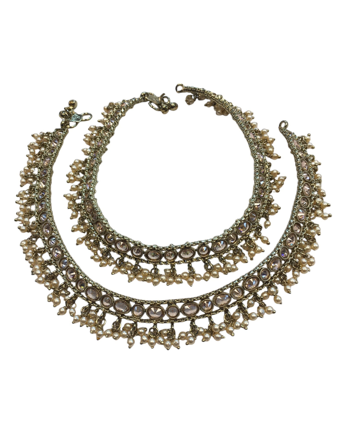 Antique Gold Finish - Ankle Chain / Payal / Paazeb - Fashion Jewellery - Bollywood - Weddings - DAJ596 24KK10 - Prachy Creations