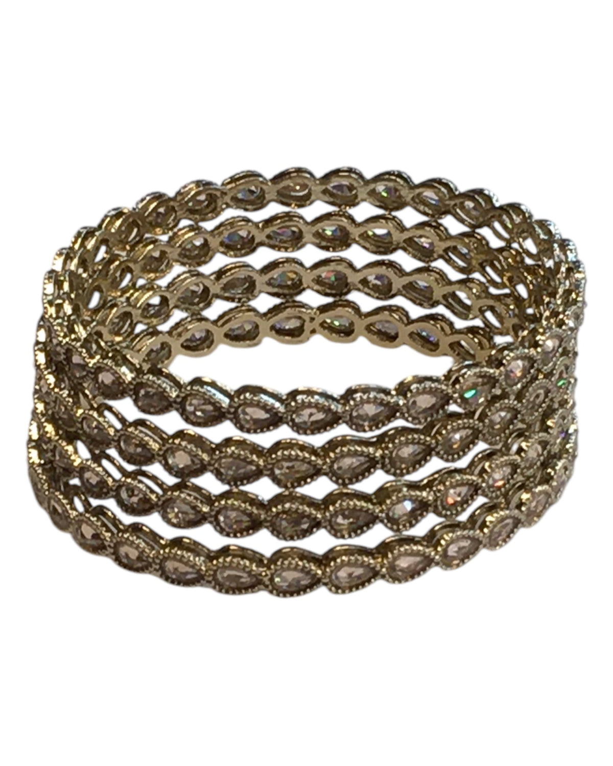 Antique Gold Finish Gold Reverse Stone Bangles (Set of 4) - Mix N Match - NBA2401Jp - Prachy Creations