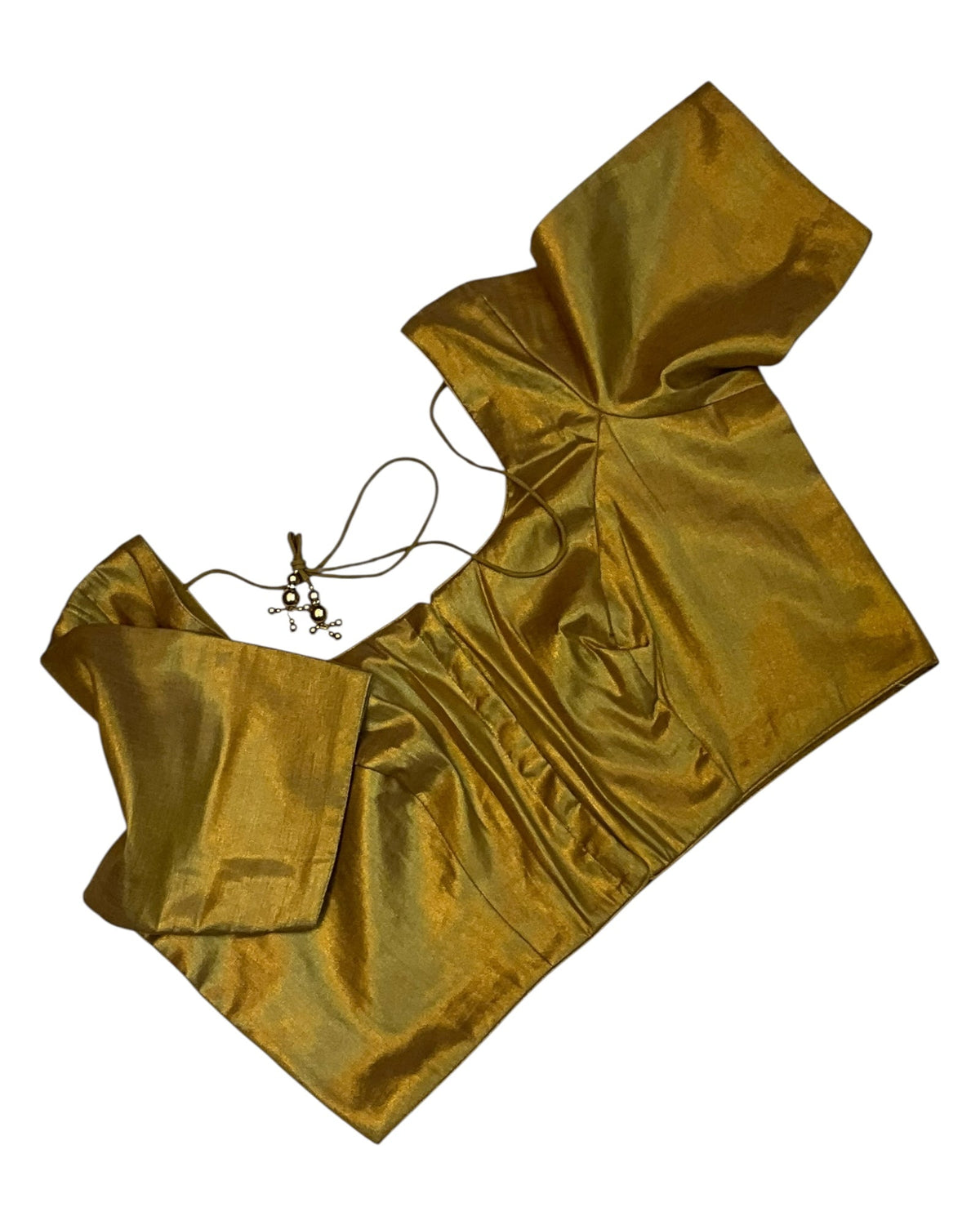 Antique Gold - Silky Saree blouse - UK Stock - Next Day / 2-3 Days Delivery - Size 34"-46" - XS, S, M, L, XL, XXL - VFL289 R - Prachy Creations