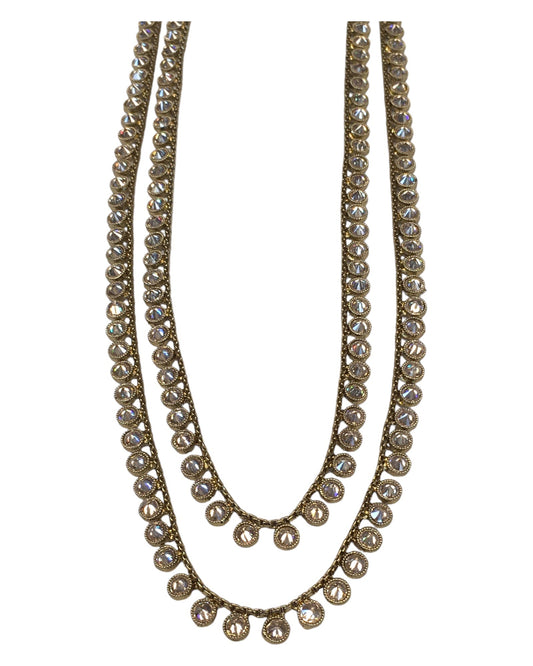 Antique Gold & Stones - Antique Gold Finish Long Necklace set - Bollywood - Weddings - AE2419 11KP24 - Prachy Creations