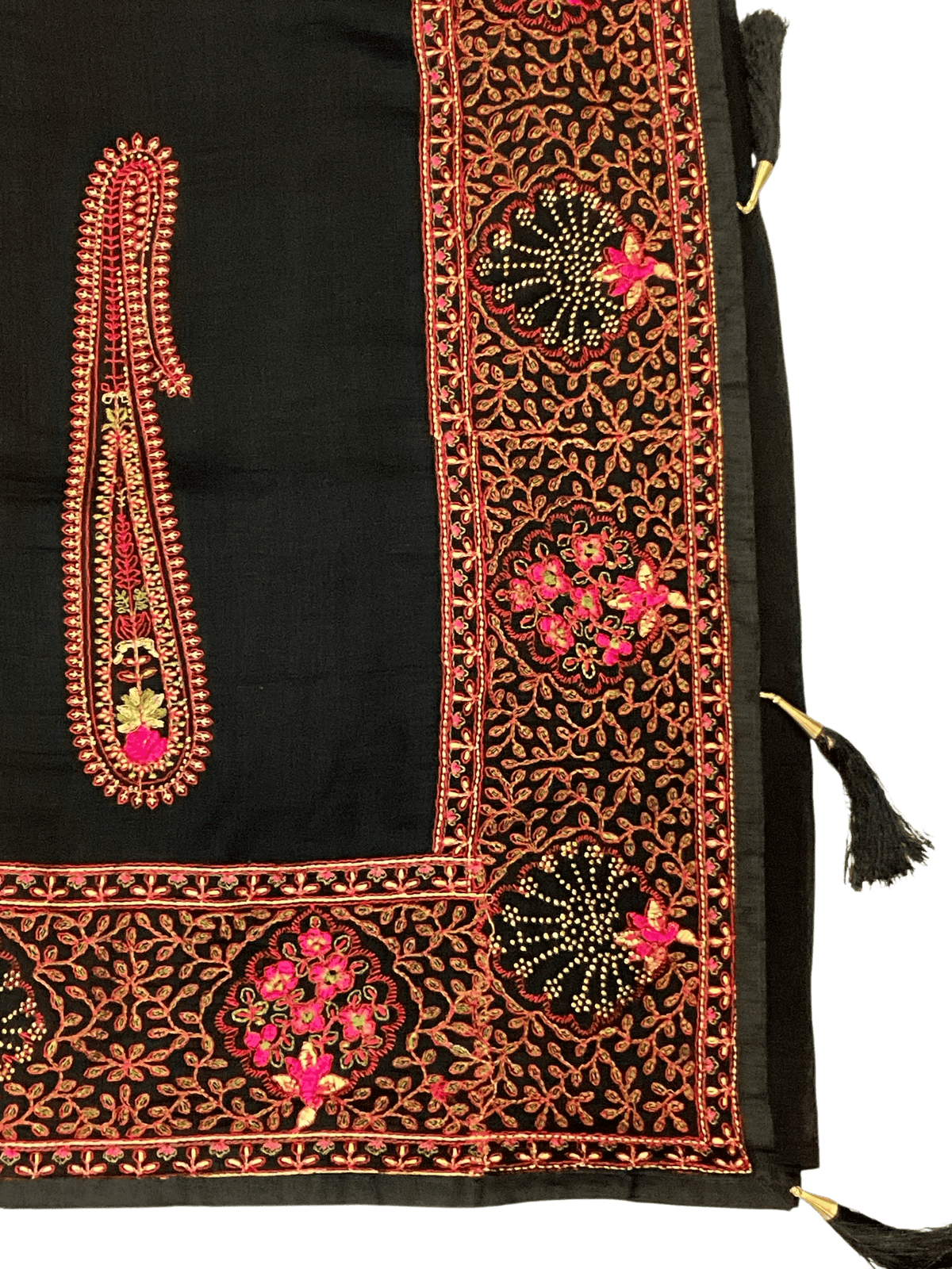 Black - Classic Saree with Thread Work and Blouse Piece - UK stock - 24hr Dispatch - RS2505 VY - Prachy Creations