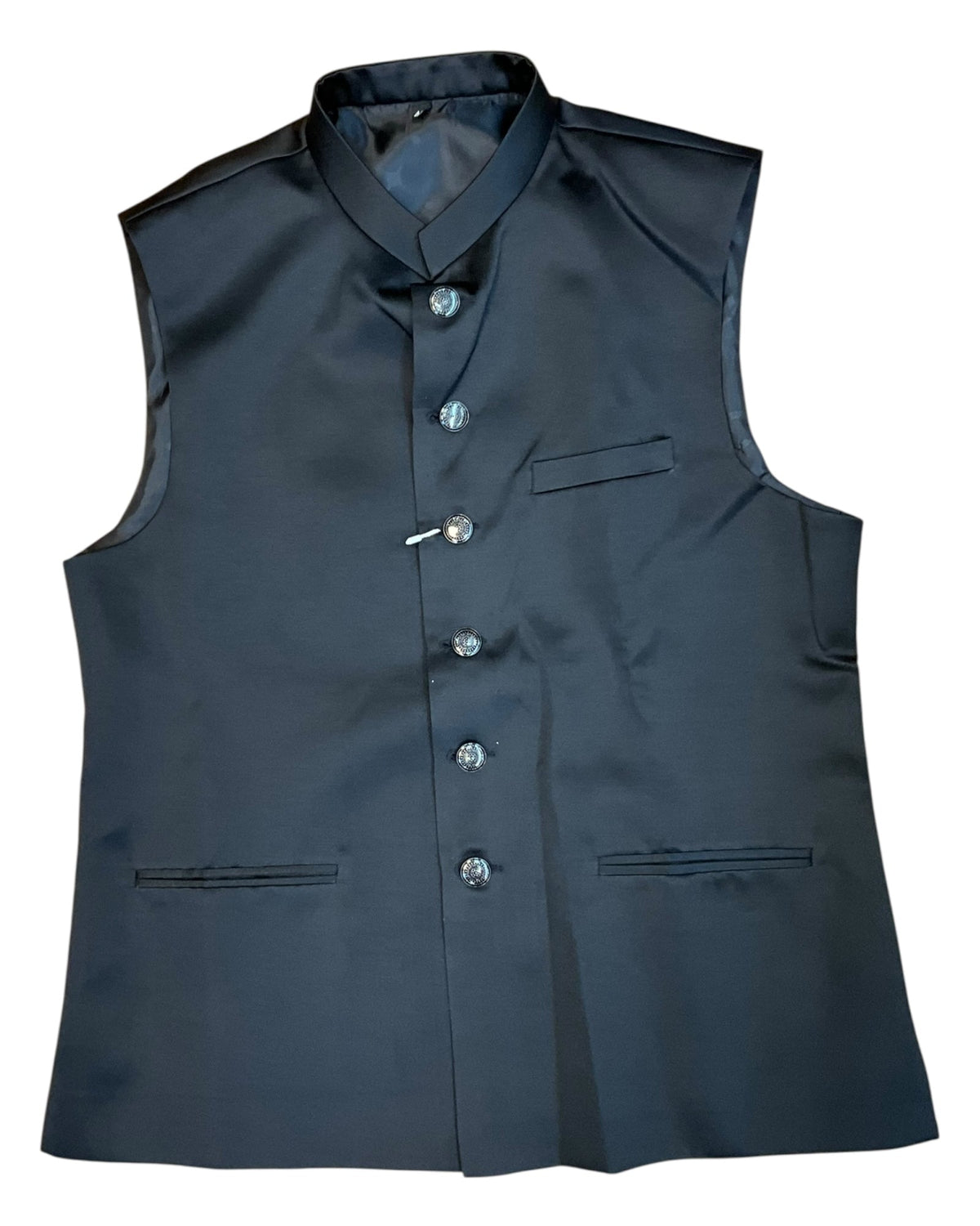 Black - PREMIUM Slim Fit Mens BandhGala / Prince / Chinese Collar Open Jacket with inside Waistcoat- Fantastic Fit - CS2511 JP 0625 - Prachy Creations