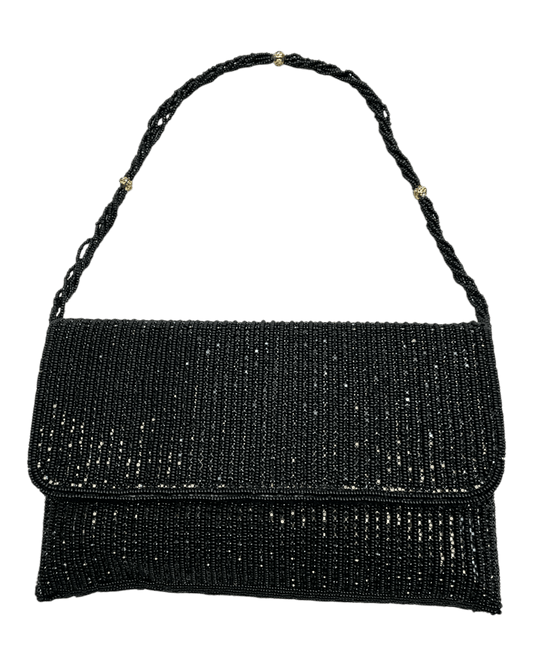 Black - Rich Hand Embroidered Clutch Bag / Handbag -Bollywood / Weddings - AKB278 11KJ25 - Prachy Creations