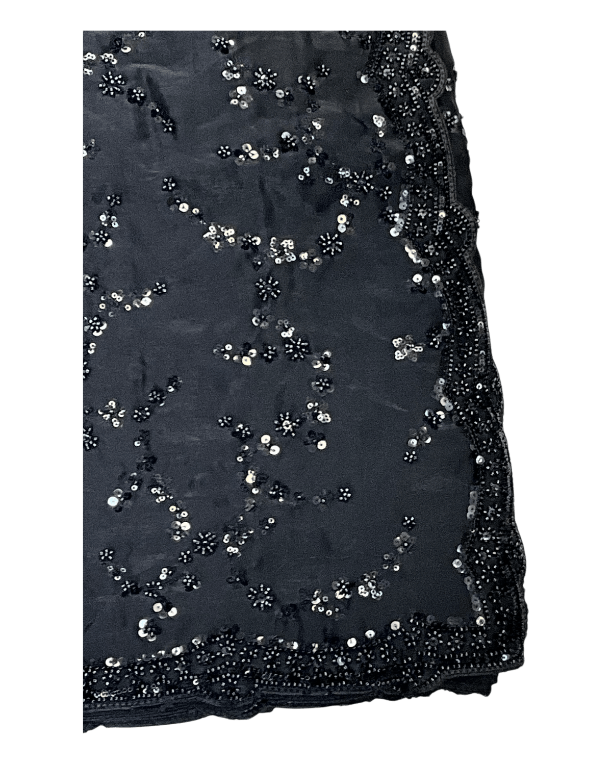 Black - Rich Saree with Allover Sequins Work and Blouse Piece - UK stock - 24hr Dispatch - RS2503 JV - Prachy Creations