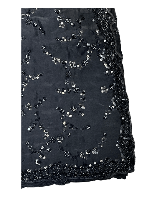 Black - Rich Saree with Allover Sequins Work and Blouse Piece - UK stock - 24hr Dispatch - RS2503 JV - Prachy Creations