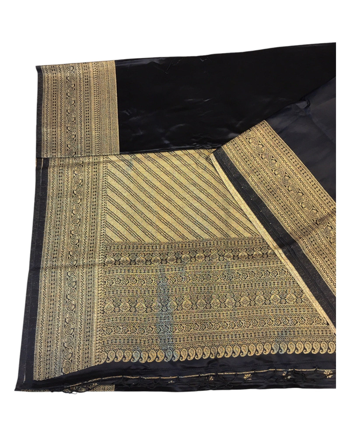 Black - Traditional Handloom Banarasi Sari / Saree - with Blouse Piece - SN2403 11VC24 - Prachy Creations