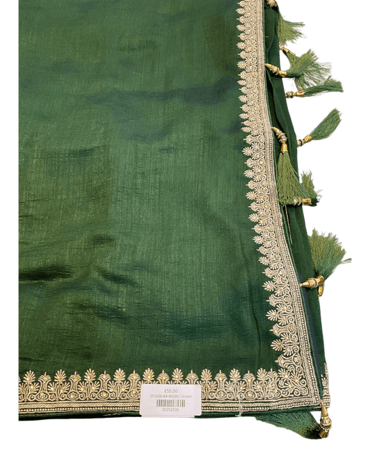 Bottle Green - Fancy Party Saree with Blouse Piece - UK stock - 24hr Dispatch - SP2606 KA - Prachy Creations