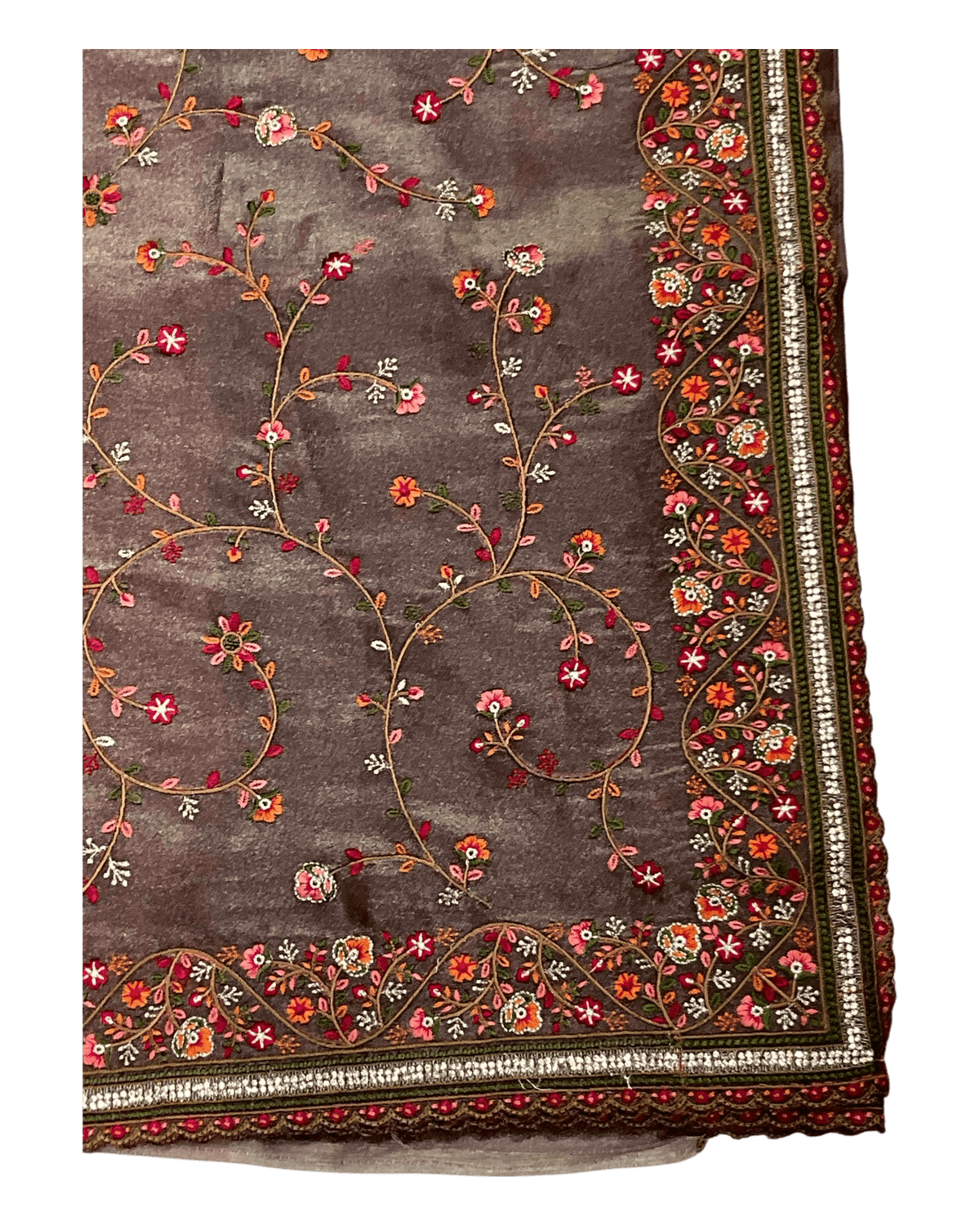 Bronze / Brown - Classic Saree with Thread Work and Blouse Piece - UK stock - 24hr Dispatch - RS2513 TA - Prachy Creations