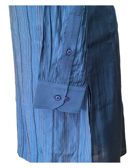 Cobalt Blue - Designer Mens Indian Kurta Set - Weddings / Walimas , Sangeet, Eid, Mehndi / Henna - HHF2414 09KR24 - Prachy Creations