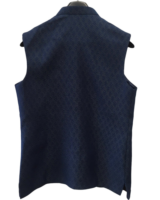 Cobalt Blue - Rich Suiting Material Mens Waistcoat - Amazing Fit - Great Quality - YD2411 KA 0424 - Prachy Creations