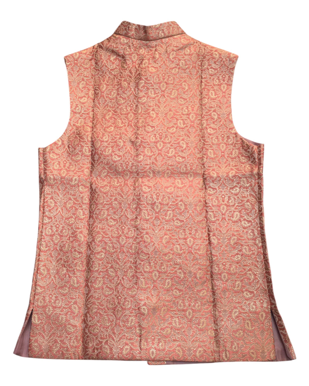 Coral - Banarasi Handloom Brocade Mens Waistcoat - UK Stock- Dispatch in 24 hrs - KCS241102 KK - Prachy Creations