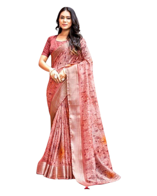 Coral - Crepe Printed Saree with Blouse Piece - KASVRI 103 10KK25 - Prachy Creations