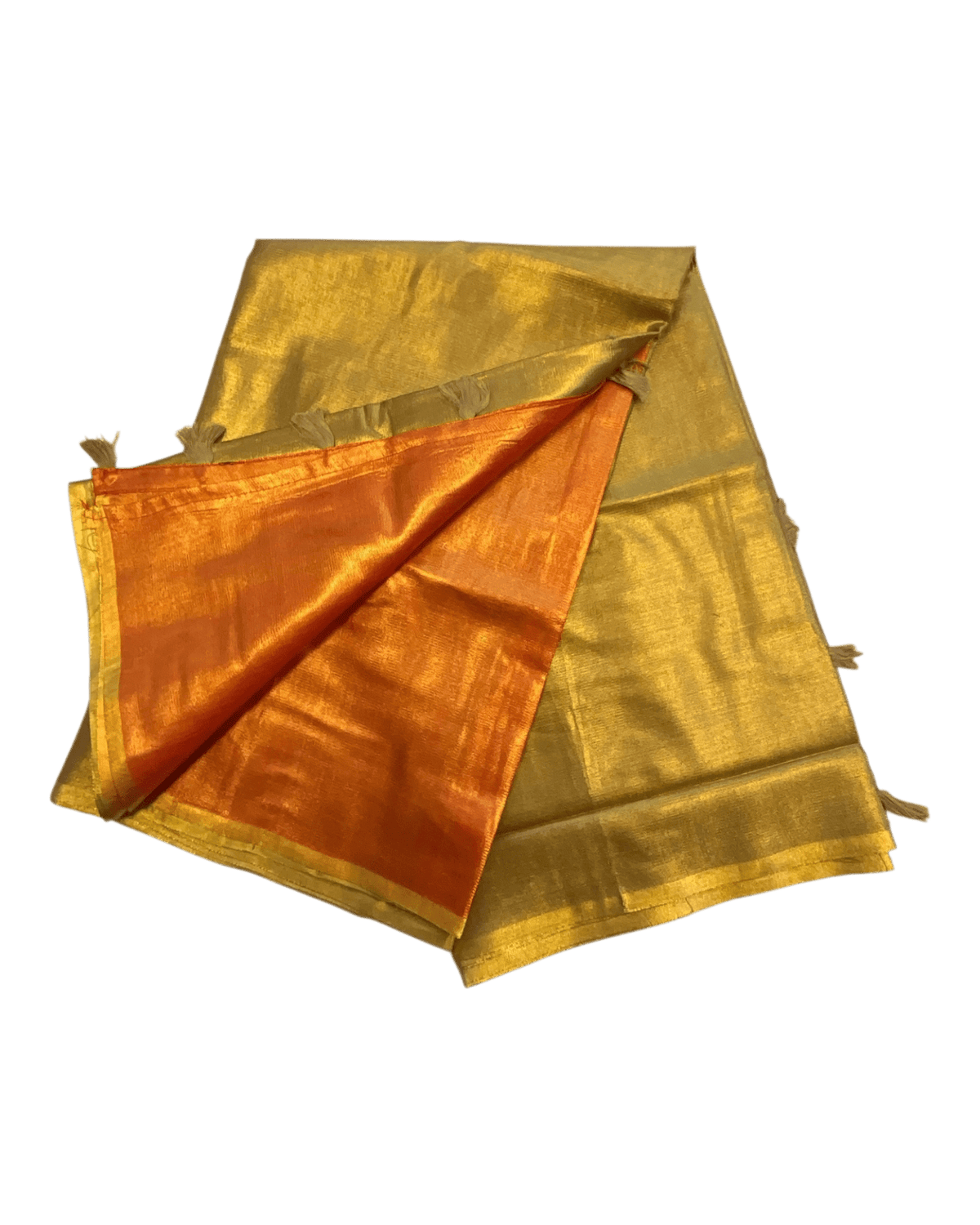 Dark Gold - Classic Plain Cotton Silky Fancy Saree with Blouse Piece - UK Stock - 2/3 days Delivery 12KV25 RP511 - Prachy Creations